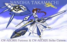 takamachi nanoha, raising heart, strike cannon, and fortress (lyrical nanoha  and 1 more) drawn by excellion | Danbooru