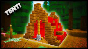 How to build a waterproof shelter in the woods Minecraft How To Make A Tent Youtube