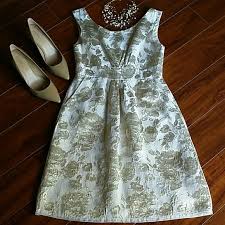 Kate Spade Cream And Gold Cocktail Dress Sz 6 Gold Cocktail Dress Dresses Cream And Gold