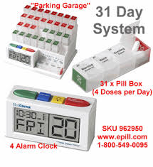 Easy to set pill box with alarm. Monthly Organizer Pill Box Alarm Timer With 4 Daily Alarms Each Pill Box Has 4 Compartments Labeled Monthly Pill Organizer Pill Organizer Ideas Pill Reminder