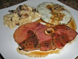 Chef Jd S Breakfast Cuisine Virginia Ham Steak Redeye Gravy With Mushroom Eggs And Jalapeno Chihuahua Cheese Grits Ham Steaks Chihuahua Cheese Cheese Grits