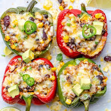 Slow cooker stuffed bell peppers gloriakersh sweet onion, pinto beans, chili powder, cumin, avocado oil, tomato and 10 more canned tuna stuffed bell peppers josephinejacob salt, bell peppers, cheddar cheese, olive oil, cherry tomatoes and 6 more Easy Vegetarian Stuffed Peppers Healthy Fitness Meals