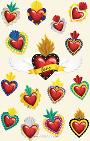 Mexican Hearts Sacred Heart Tattoos Sacred Heart Art Heart Illustration