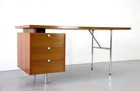 The top small drawer has a sliding pencil tray. Modern Teakwood Desk By George Nelson For Herman Miller Adore Modern