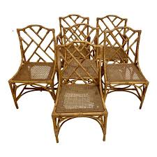 Set Of 6 Bamboo Rattan Dal Vera Italian Dining Chairs Bamboo Chair Bamboo Dining Chairs Dining Chairs