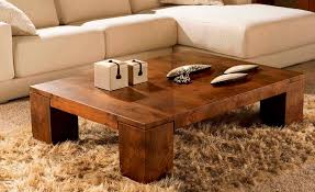 Living Room Furniture Ideas With Solid Wood Coffee Table And Sectional Sofa Coffee Table Meja Kopi Meja Kayu