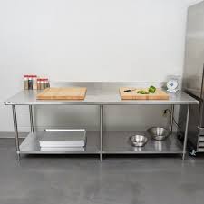 Find the right size that fits within the space you have in your kitchen. Regency 36 X 96 16 Gauge Stainless Steel Commercial Work Table With 4 Backsplash And Undershelf