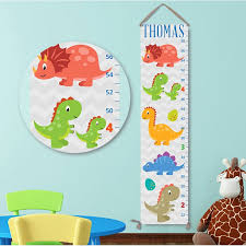 cute dinosaur personalized growth chart