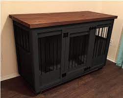 Custom Dark Gray Dog Kennel Furniture Dog Crate Furniture Hinged Door Wood Kennel Custom Kennel Diy Dog Crate Dog Kennel Furniture Furniture Dog Crate