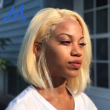 Honey blonde hair dye for black women. Missblue 13x1x6 Lace Front Human Hair Wigs For Black Women 613 Blonde Short Bob Transparent Lace Wigs Brazilian Hair Pre Plucked Human Hair Lace Wigs Aliexpress