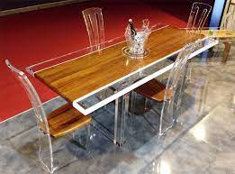 Find the best plastic & acrylic dining tables for your home in 2021 with the carefully curated selection available to shop at houzz. 3 Dining Table In Plexiglass And Wood Stripes Cast Acrylic Furnishings