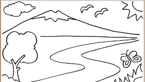 Gambar 10 sketsa gambar mewarnai pemandangan alam pantai gambar untuk diwarnai pemandangan hutan sungai places to visit via pinterest.com. 52 Sketsa Pemandangan Serta Warnanya