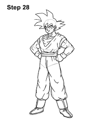 Goku is a defender of earth and informally leads the z fighters. How To Draw Goku Full Body With Step By Step Pictures