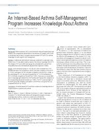 What do clinical managers do? An Internet Based Asthma Self Management Program Increases Knowledge About Asthma 31 01 2020