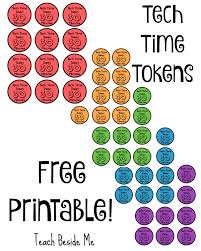 Free Printable Tech Time Tokens Tech Time Screen Time Chart Screen Time Rules