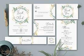 Eucalyptus Wedding Invitation By Aarleykaiven On Envato Elements Acrylic Wedding Invitations Wedding Invitation Templates Wedding Invitation Size
