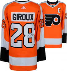 Claude Giroux Philadelphia Flyers Autographed Orange Adidas Authentic Jersey Authentic Signed Philadelphia Flyers Nhl Apparel Team Sports Apparel