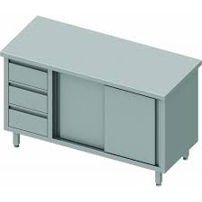 Meuble Bas Cuisine Inox Porte Coulissante 3 Tiroirs Gamme 700 Stalgast 1700x700 700 Achat Vente Desserte Billot Meuble Bas Cuisine Inox Cdiscount