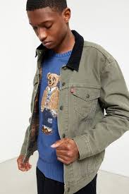 Levi S Lined Trucker Jacket In Olive Modesens