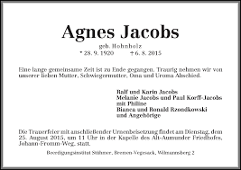 Traueranzeigen von Agnes Jacobs