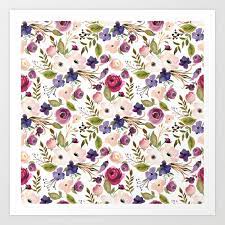 Check spelling or type a new query. Violet Pink Yellow Green Watercolor Modern Floral Pattern Art Print By Pink Water Society6