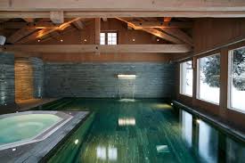 Tivoli Lodge Swimming Pool And Jacuzzi Pool Wood Stone Chalet Interior Luxury Ski Luxury Ski Chalet