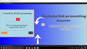 Pop Up Banner Youtube Link Promotion Using Html Css And Javascript Jquery In 2020 Pop Up Banner Jquery Blog Names