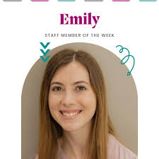 Congratulations to Emily, OTR/L! Please join us in celebrating Emily for  being nominated as Staff Member of the Week! Emily's passion for  occupational therapy, her dedication to her patients, and her positive