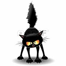 Funny Fierce Black Cat Cartoon Cat Art Black Cat Art Cartoon Cat