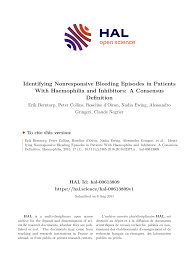 Identifying Nonresponsive Bleeding Episodes in Patients With Haemophilia  and Inhibitors: A Consensus Definition