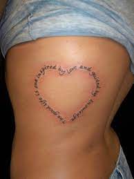 Black word and heart tattoo. Heart Tat Heart Tattoo Heart Tattoo Designs Rib Tattoo