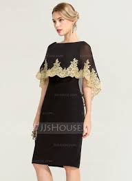 Us 93 00 Sheath Column Scoop Neck Knee Length Chiffon Cocktail Dress With Lace Jj S House Chiffon Cocktail Dress Cocktail Dress Lace Dress