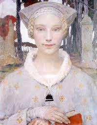 Edgard Maxence 17 Septembrie 1871 1954 Pictor Francez Simbolist Art Portrait Art Painting
