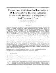 Mereka mengusulkan model belajar versi mereka ini dalam the manual of. Pdf Comparison Validation And Implications Of Learning Style Theories In Higher Education In Slovenia An Experiential And Theoretical Case