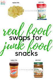 Healthy Snacks Real Food Ideas To Replace Your Favorite Junk Foods Junk Food Snacks Healthy Snack Alternatives Junk Food