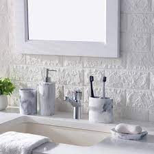 Designed to the perfection, our offered marble inlay bath set is one of the most sought after products in the. Toothbrush Holder 4 Piece Marble Pattern Bathroom Sets Accessories Toothbrush Holder Set Bath Accessories Set With Soap Dispenser Tumbler Soap Dish Zccz Bathroom Accessories Set Complete Bathroom Accessory Sets Home Kitchen
