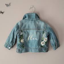 I'm currently in the process of painting picasso's the weeping woman on a denim jacket and i'm really pleased with how it's going so far. Hand Painted Personalised Denim Jacket Bespoke Designs Women S Or Girls Bridesmaid Birthday Floral Name Age Calligraphy Mimosa Bridal Couture