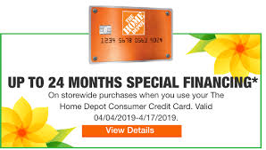 More specifically, new cardholders can save $25 to $100 on their first purchase of $25+. Up To 24 Months Special Financing Home Depot Credit The Home Depot Credit Card