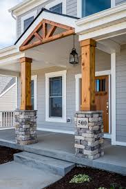 Gorgeous Front Porch Wood And Stone Columns House With Porch Porch Design House Exterior