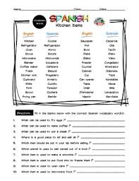 We did not find results for: Spanish Kitchen Items Vocabulary Word List Worksheet Answer Key