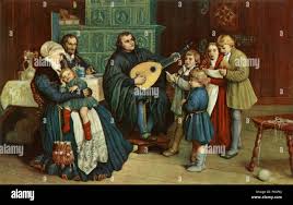 Martin Luther With Family Playing House Music Stock Photo Alamy
