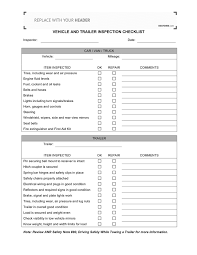 (for fire extinguishers inside glass cabinets, it is alright to not move them anymore). Vehicle And Trailer Inspection Checklist In Word And Pdf Formats