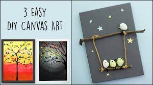 Easy diy canvas art tutorial. 3 Easy Diy Canvas Art Home Decor Youtube