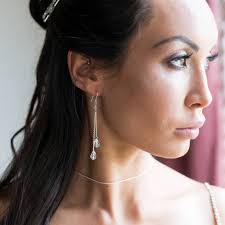 Lili Long Double Drop Crystal Bridal Earrings By Chez Bec