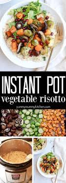 Simple Instant Pot Risotto With Roasted Vegetables Recipe Vegan Instant Pot Recipes Vegetable Risotto Easy Vegetable Risotto