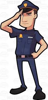A Police Officer Salutes In Respect Police Officer Police Man Illustration