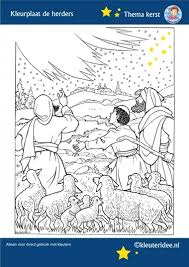 De heilige familie ontvangt het bezoek van de weinig herders en een lam kleuring en printen pagina. Kleurplaat De Herders In Het Veld Thema Kerst Voor Kleuters Kleuteridee Free Printable Kerst Kerstkleurplaten Bijbel Kleurplaten