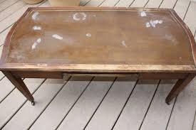 Shabby Chic Coffee Table With A Painted Leather Top Leather Top Coffee Table Coffee Table Shabby Chic Coffee Table