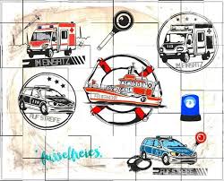 Plotterdatei Kombi Serie Rettungsfahrzeuge Feuerwehr Fusselfreies Leiterwagen Polizeiauto Krankenwagen Feuerwehrauto Blaulicht Dxf Svg Silhouette America Personalized Journal Silhouette Cameo Tutorials