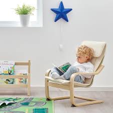 Poang Children S Armchair Birch Veneer Almas Natural Ikea Kids Armchair Ikea Kids Chairs Childrens Armchair
